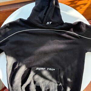 Vintage style black surf hoodie sweatshirt